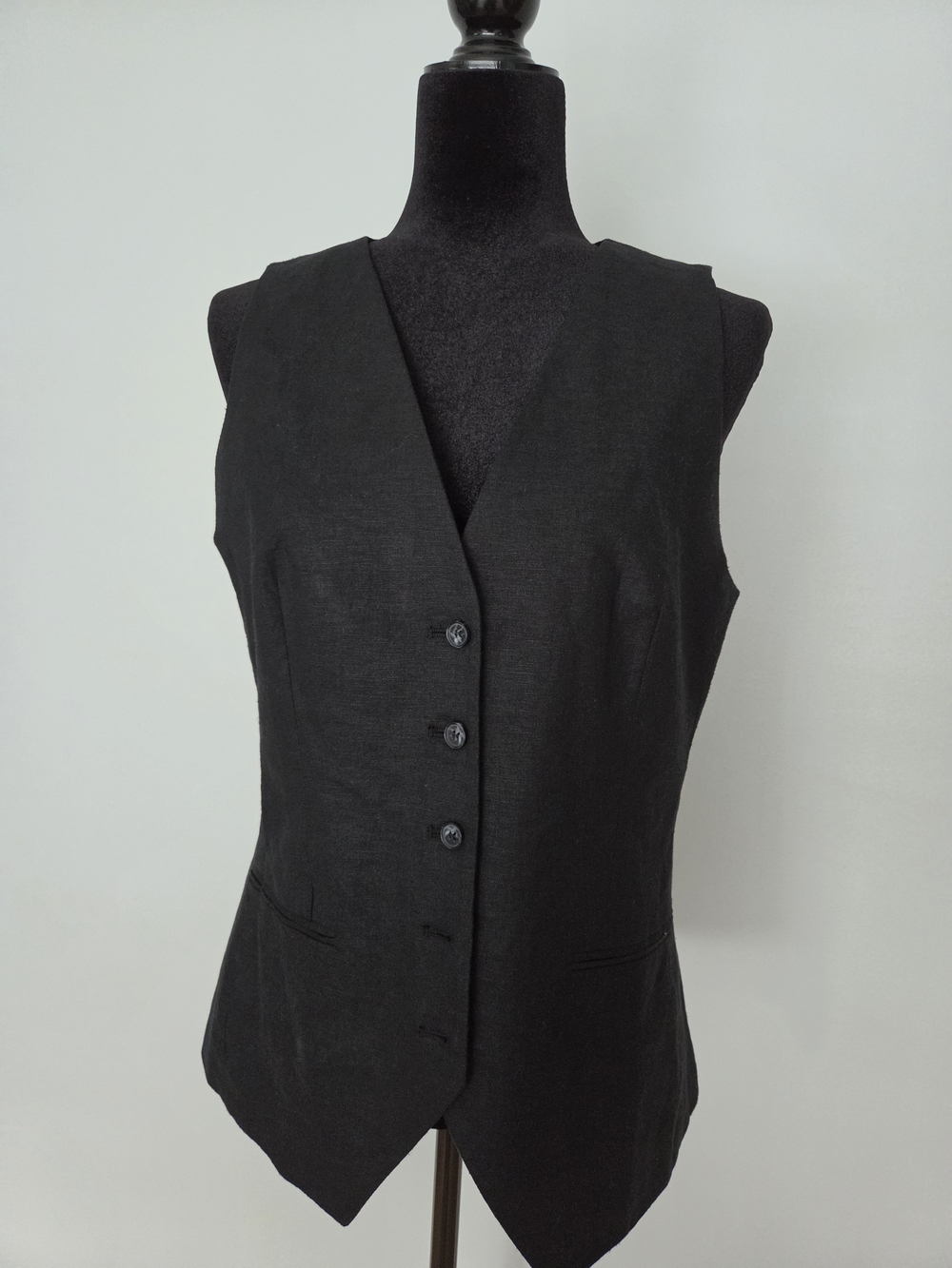 Topshop Black Tailored Women's Vest with Button Front